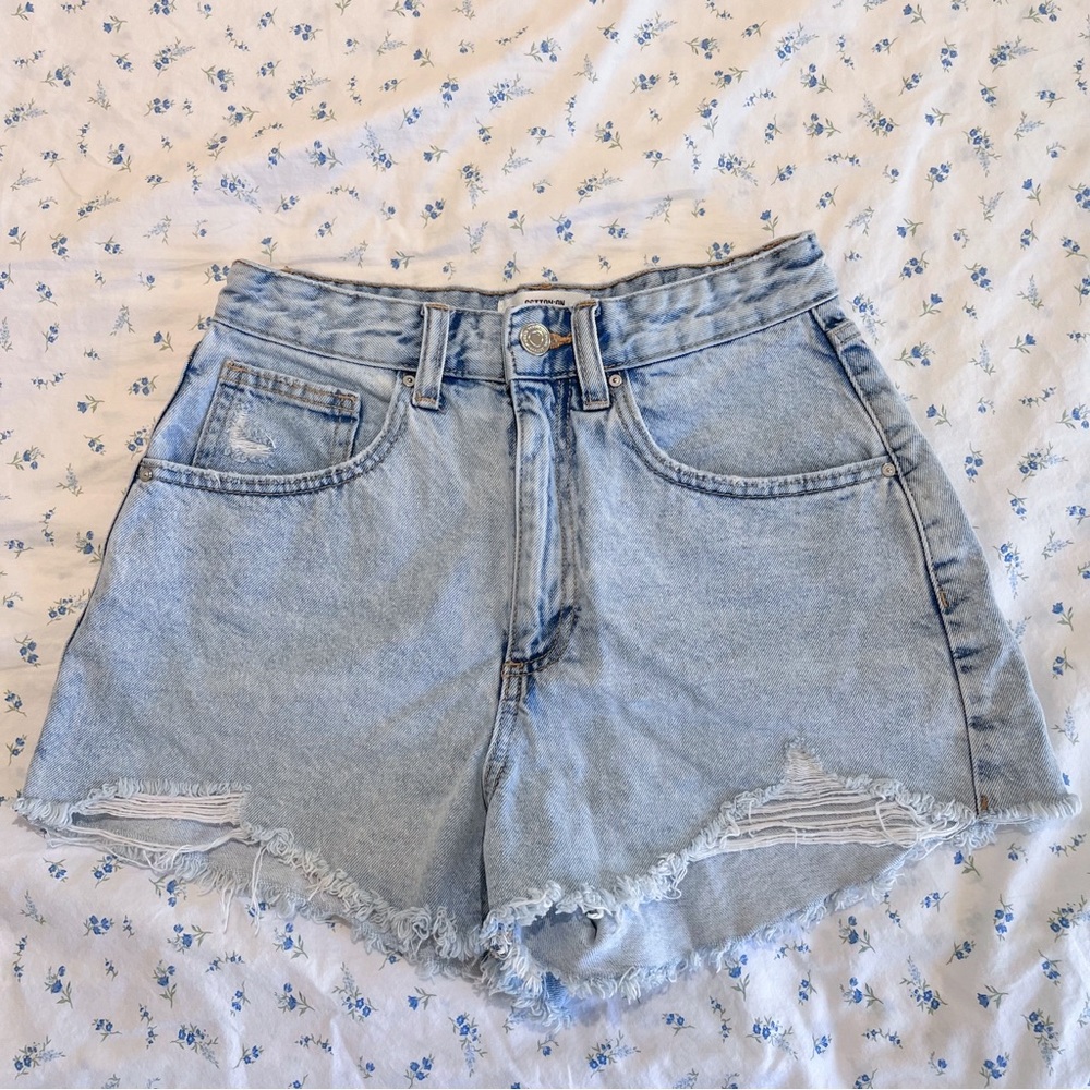 COTTON ON high rise mom denim shorts